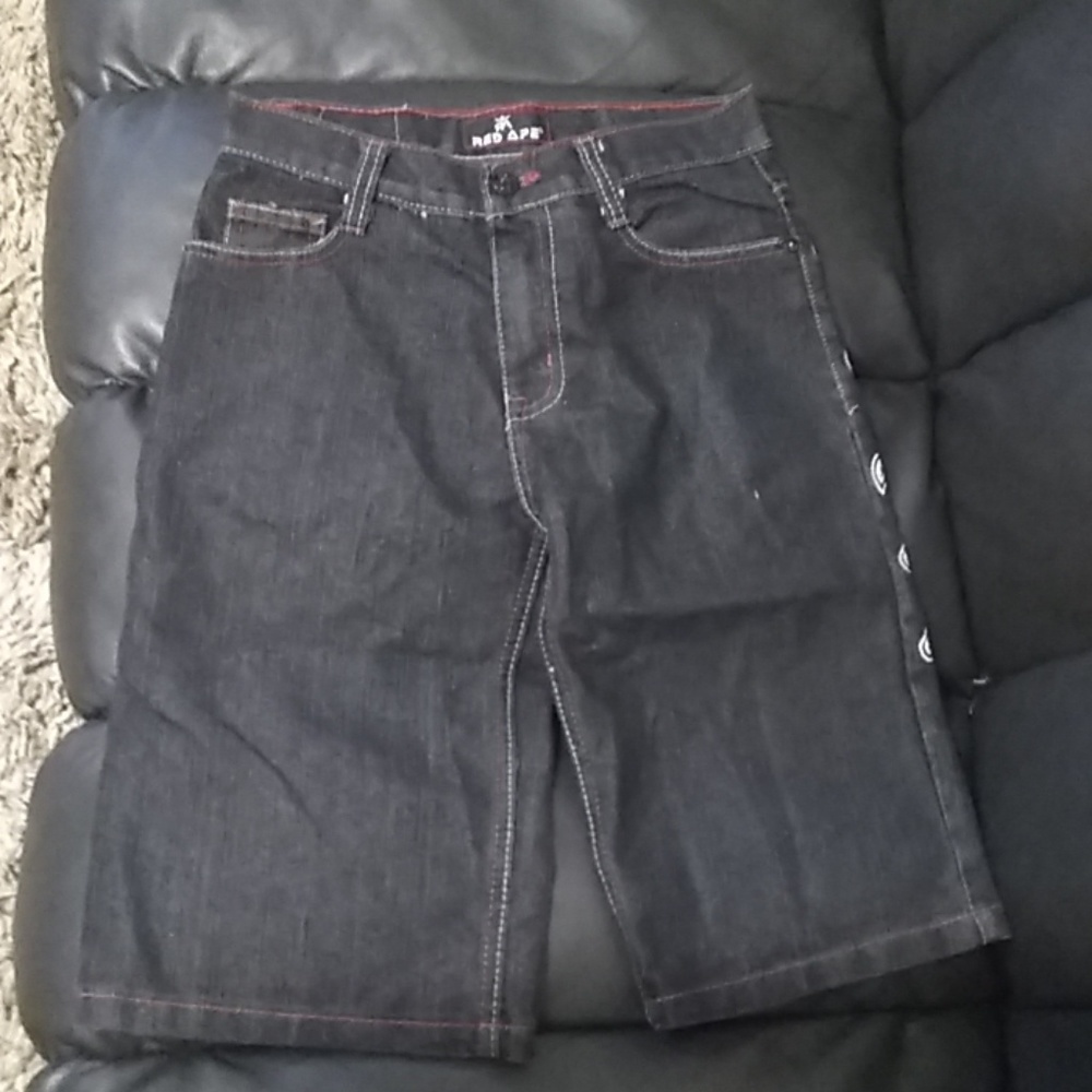 Red Ape Blue Jean Shorts Paisley Design size 10